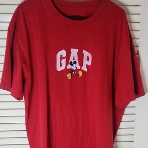 GAP Red Tee with Mickey Mouse Design